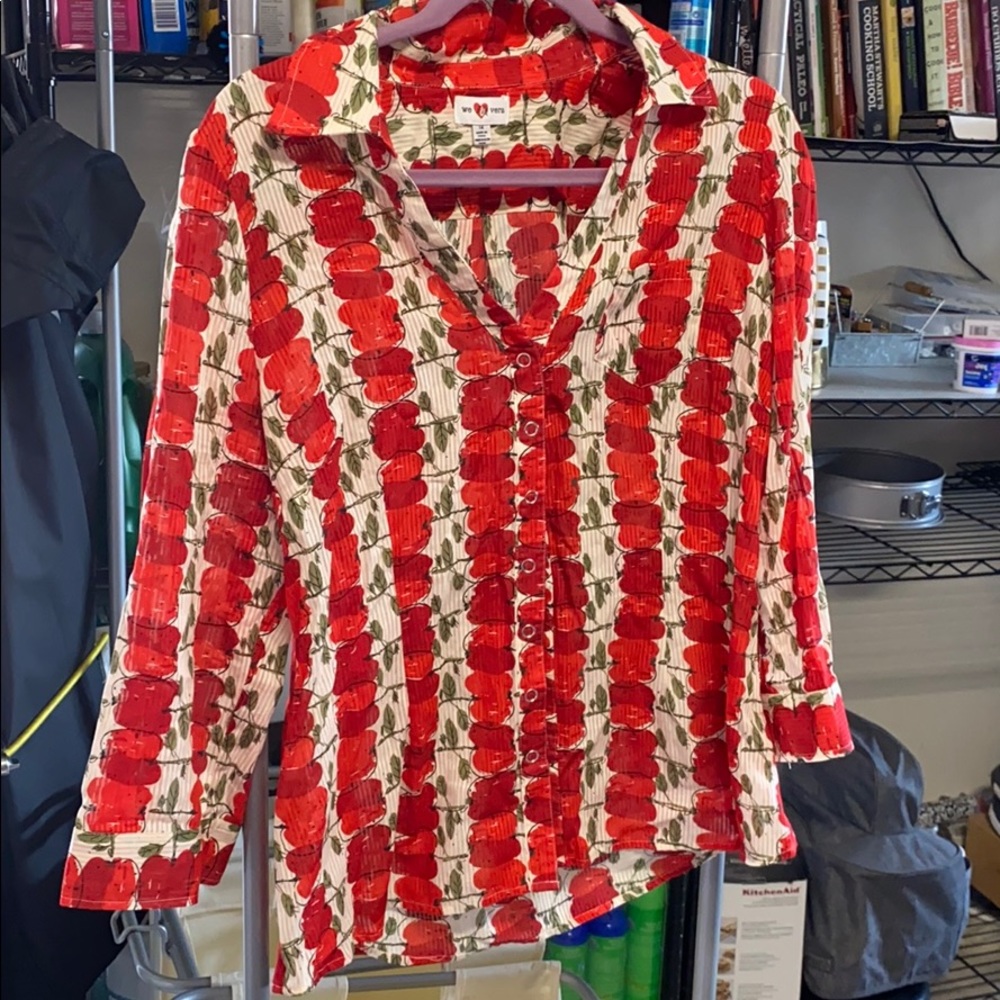 NWOT Anthropologie We ❤️ Vera Apple Blouse Sz 14